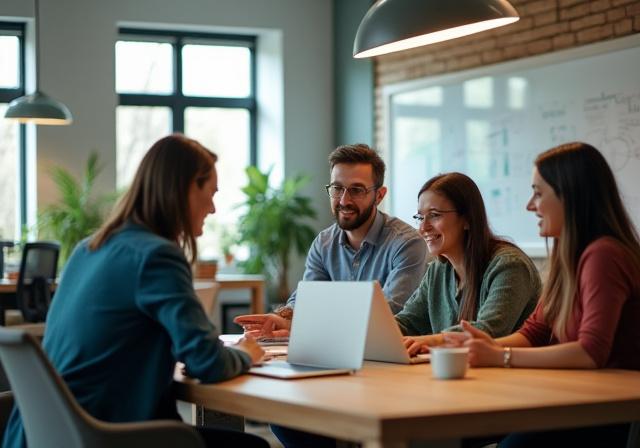 The Serpent Pages team collaborating in their office